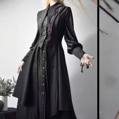 新品未使用 ロリータ 王子スタイル ゴシックロングワンピース 暗黒系 ゴシック調 エレガントハロウィンコーデ おしゃれ 貴族風 コスプレ 長袖 ドレス 2024年新作 レディース