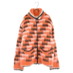 MARNI (マルニ) 23SS 総柄 モヘア ジップアップ ニット カーディガン オレンジ CDMG0097Q0のサムネイル