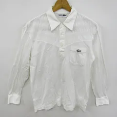 シュミーズラコステ ポロシャツ 長袖 ヴィンテージ トップス メンズ ﾌﾘｰサイズ ホワイト CHEMISE LACOSTE 【中古】