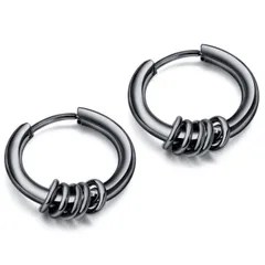 【特価商品】フープ リング レディース メンズ 金属アレルギー対応 5連リング ピアス 両耳セット swars