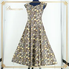 フラダンス 衣装 ワンピース ドレス T&L MUUMUU FACTORY フラ ダンス ハワイ製 ハワイアン 花柄 アロハ ポップ 美品 茶 黄 水色 白 伸縮 ストレッチ ブラウン系 ホワイト系 イエロー系 ブルー系