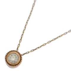 0.15ct/Y イニシャル入り 1P・ワンポイント ダイヤモンド ネックレス・ペンダント/K18PG/750-1.1g/ピンクゴールド/プレゼント【♀】【N】【レディース】★■583103【中古】