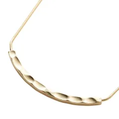 【B：ゴールド×ワンサイズ】[Cream dot. クリームドット公式] ネックレス レディース 2タイプ ロング ラリエット スネークチェーン フリーアジャスター メタル クレセント 月 バー パール 大人 上品 エレガント きれいめ シンプル  