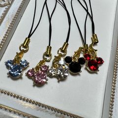 ミッキー ストラップ 5色展開 キラキラ キーホルダー