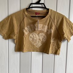《子供服》　INNER　PRESS　ベージュ系　ミニカットソー　ミニ丈　130cm　140cm　綿100％　Tシャツ　ショート　ハーフトップス
