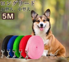 犬 リード 長い5m ロングリード 小型犬 中型犬 散歩 トレーニング 軽量