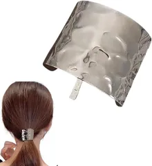 Liebendo ポニーフック ヘアカフ ヘアカフス ヘアアクセサリー メタル ヘアゴム ヘアタイ バレッタ ヘアクリップ 髪留め(シルバー)
