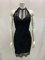 993 ROBE de　FLEURS Glossy ローブドフルールグロッシー　キャバクラ　ドレス　総レース　ホルターネック　シースルー　タイト　ミニ　キャバドレス　M