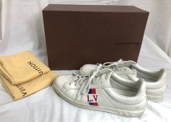 【LOUIS VUITTON】■ ルイ・ヴィトン　ローカットスニーカー　LVロゴ　レザースニーカー　ホワイト■