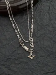 ジュエリー メンズ ネックレス 1個 ボヘミアン調 二層スター ペンダントネックレス