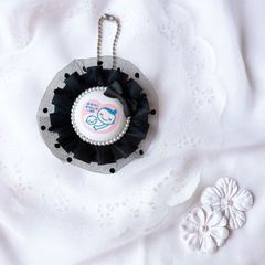 ハンドメイド　両面マタニティマーク　チュールロゼット　ブラックxブラック　完成品
