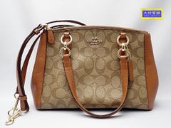 COACH コーチ シグネチャー ショルダーバッグ トートバッグ ハンドバッグ ミニクリスティーキャリーオール F36718 中古B 【送料無料】 A-8876【質屋出品】