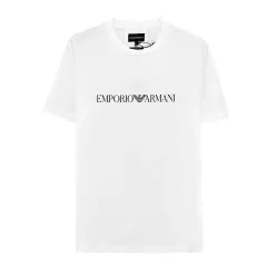 新品、本物 EMPORIO ARMANI(エンポリオアルマーニ) ロゴ 半袖 Tシャツ 白 8N1TN5