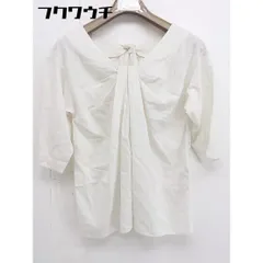 ◇ URBAN RESEARCH アーバンリサーチ ノーカラー ツイスト 七分袖 ブラウス サイズ F オフホワイト レディース  【中古】 【1109020000560】