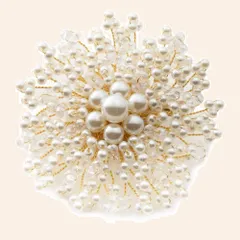 【特価商品】おしゃれ フォーマル お呼ばれ セレモニー クリップ フラワー 大人 パール キルトピン ブローチ コサージュ JewelVOX [ジュエルボックス]