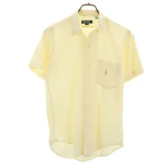 Polo by Ralph Lauren ポロバイラルフローレン 80s ヴィンテージ 緑タグ ボーイズ 半袖 オープンカラーシャツ 16 イエロー シアサッカー キッズ 古着