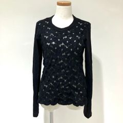 RK-T018 コムデギャルソン コムデギャルソン COMME des GARCONS COMME des GARCONS ウールニット花モチーフカットソー 黒 Sサイズ 2023年S/S