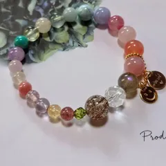 b32♡CandyBOX♡ブレスレット♡ラリマー スーパーセブン　ストロベリークォーツ　ラブラドライト　ソルトソースアゲート　ブルーエンジェルラダー　セリサイトインクォーツ　ロードナイトシリカ　グリーンマイカ　アメトリン　インカローズ　アマゾナイト