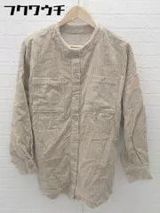 ■ ◎ selectMOCA セレクトモカ ノーカラー フリンジ コーデュロイ 長袖 ジャケット サイズM ベージュ レディース  【中古】 【1102040006079】