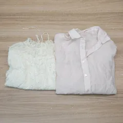 ◇ 《 continuer de NICE CLAUP まとめ売り2点セット サイズF 総レース 無地 ブラウス シャツ レディース 》 E  【1309250012245】