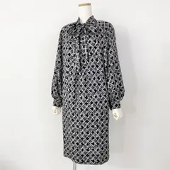 4L9 Christian Dior クリスチャン ディオール ボウタイシルクワンピース 11 ブラック silk100％ ドレス レトロ ヴィンテージのサムネイル
