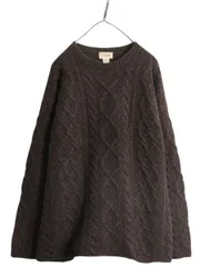 【お得なクーポン配布中!】 00s 手編み J CREW フィッシャーマン ハンド ニット セーター メンズ L 古着 オールド ジェイクルー アラン ウール ケーブル ハンドメイド