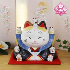 福助 招き福助 招き猫 楽天市場】小澤康麿 作 裃猫 （M32） 福助人形 4種類 置物