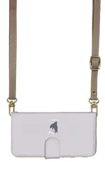 iPhone14Pro ケース 手帳型 アイフォン14 プロ スマホケース スマホショルダー レザー ストラップ サメ アザラシ 鮫 ジョーク ゆるい かわいい 調節可能 130cm  カラー02