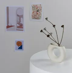 【在庫限り】ドーナツ型 花瓶 白 ホワイト 輪っか フラワーベース 一輪挿し