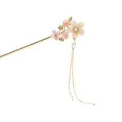 【人気商品】浴衣 和装 髪飾り 和風 髪留め 前髪 着物 ヘアクリップ ヘアピン パール ヘアアクセサリー 花 桜 (桜々) PEACH EZ