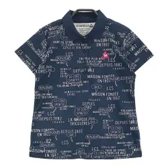 サイズ：M LECOQ GOLF ルコックゴルフ 2021年モデル 半袖ポロシャツ 総柄 ネイビー系 [240001826552]# ゴルフウェア レディース ストスト