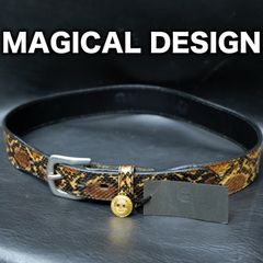 MAGICAL DESIGN ダイヤモンドパイソン レザーベルト 42mm ワイド幅 Mサイズ 81~91cm ヘビ革 蛇革 マジカルデザイン