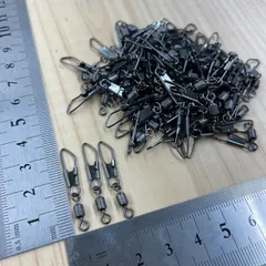 【新品】公式Shop　（黒）セフティースナップ付ローリング　5号　100個　サルカン　ローリングのサムネイル