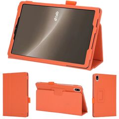 【即納】wisers docomo dtab Compact d-52C 専用 タブレットケース (オレンジ) 8.4インチ 対応 (タッチペン/保護フィルム 付き/スタンドタイプ) タブレットカバー 2023 新型