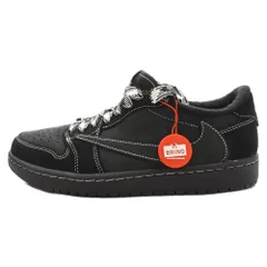 NIKE (ナイキ) ×TRAVIS SCOTT AIR JORDAN 1 LOW OG SP BLACK PHANTOM エアジョーダン1ブラックファントム ローカットスニーカー DM7866-001 ブラック US7.5/25.5cmのサムネイル