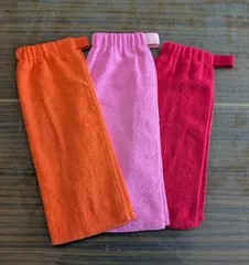 タオルエプロン おりこうタオル 二重 三枚組 シンプル