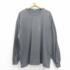 XL/古着 ラッセル 長袖 ビンテージ Tシャツ メンズ 00s ワンポイントロゴ 大きいサイズ クルーネック グレー 25aug21 中古のサムネイル