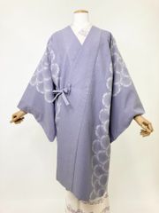 道中着【新品】袷 対応身長:158cm前後 うす紫色 半雪輪・縞 109-0014