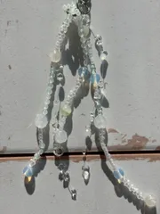 雨粒ストラップ　雨粒キーホルダー　ビーズアクセサリー