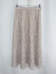 ◇ Θ CACHEC レース ロング丈 フレア スカート サイズS ベージュ レディース E  【1409100060959】