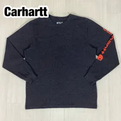 Carhartt カーハート K231 ロングスリーブシャツ ロンT M 杢ダークグレー 霜降り プリント スリーブロゴ 着丈74cm 肩幅50cm 身幅(脇下)58cm 袖丈65cm