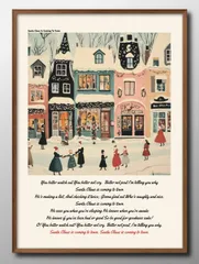 15357クリスマス サンタが街にやってくる!! ビンテージ A3 サイズ ポスター アート おしゃれ 絵画 インテリア 北欧 イラスト マット紙 艶消し アートパネル 額 フレーム デザイン 壁掛け ギフト 新築祝い ディスプレイ