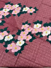 【新品】大判風呂敷☆色鍋島　色絵　椿　文　ローズ