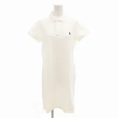 ラルフローレン RALPH LAUREN SPORT ポロワンピース ホースロゴ刺繍 ひざ丈 半袖 L 白 ホワイト /FF ■GY14