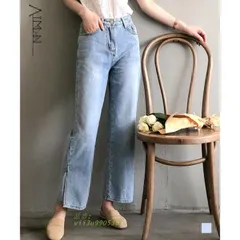 サイドスリット デニムパンツ レディース 。可   vii3u990536