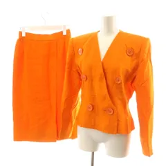 ジバンシィ GIVENCHY NOUVELLE BOUTIQUE スーツ セットアップ ノーカラージャケット ダブル タイトスカート ひざ丈 10 オレンジ /AN3のサムネイル