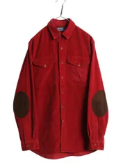 【お得なクーポン配布中!】 90s ポロ ラルフローレン 細畝 コーデュロイ 長袖 シャツ メンズ M / オールド ポロ 本革 レザー エルボーパッチ ガチャポケ 無地 シンプル