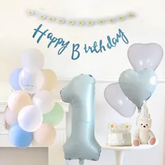 new❤︎くすみベビーnew❤︎くすみ ベビーカラー 　お誕生日飾り風船セット　バーズデー　１歳　２歳　３歳　男の子　女の子　バースデー　INS人気
