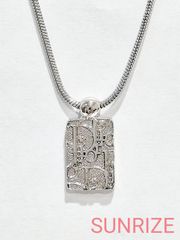 Christian Dior ディオール トロッター ラインストーン スクエア ネックレス【K1220】