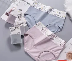 花柄ハイウェスト レディースショーツ高通気性と伸縮性 【L 4枚セット】